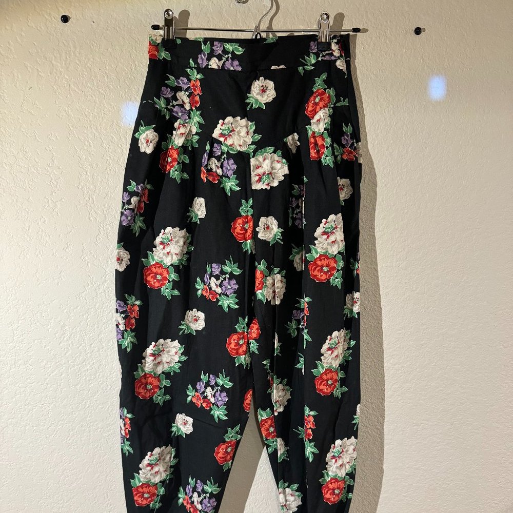 Zara Floral Oversized Pants - Size Small